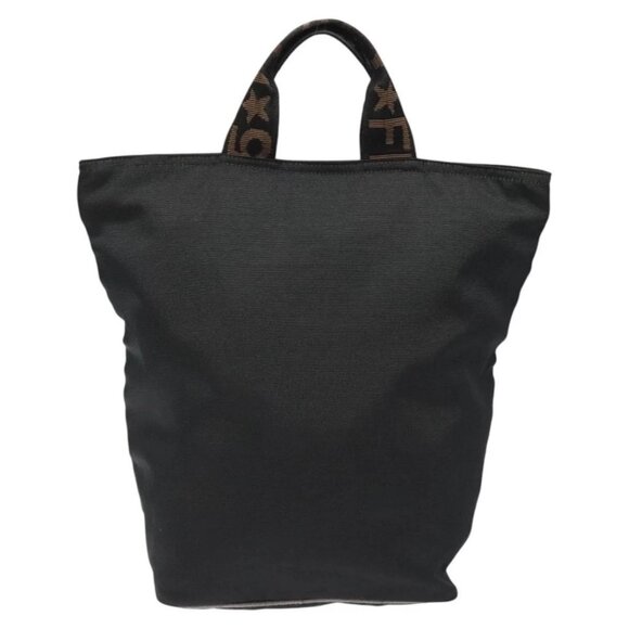 FENDI Hand Bag Nylon Black Gold Auth ep9113 - Picture 2 of 16